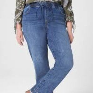 High-Rise Pull-On Relaxed Straight Jean